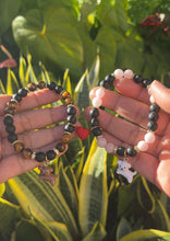 Load image into Gallery viewer, Puppy Love Rose Quartz & Tigers Eye Magnetic Bracelet Set