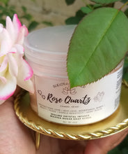 Load image into Gallery viewer, Rose Quartz Infused Whipped Sugar Soap Scrub 5oz