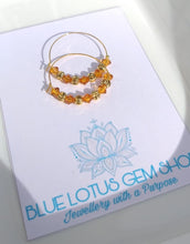 Load image into Gallery viewer, Topaz Swarovski Gold Plated Hoop Earrings