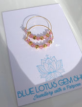 Load image into Gallery viewer, Pink Tourmaline Swarovski Gold Plated Hoop Earrings