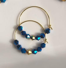 Load image into Gallery viewer, Glass Crystal Hoop Earrings
