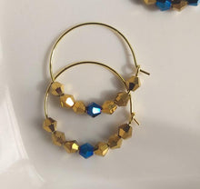 Load image into Gallery viewer, Glass Crystal Hoop Earrings
